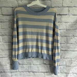 PREOWNED WOMENS EXPRESS BLUE STRIPED PULLOVER SWEATER STANDARD XS